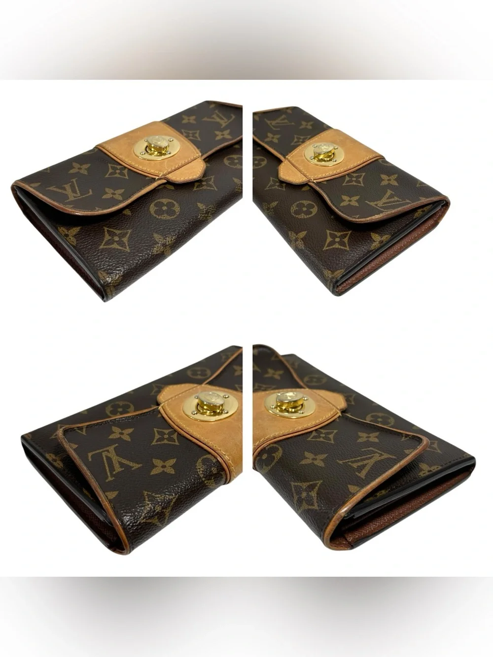 Louis Vuitton Monogram & Vachetta Leather Boetie Bowtie Sarah Wallet on Chain